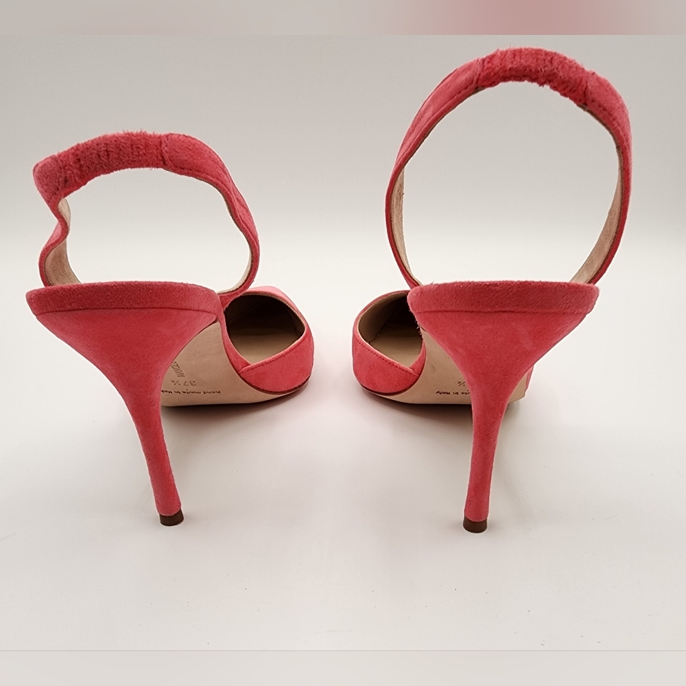 Manolo Blahnik Carolyne Slingback Pumps - Pink Suede - Picture 3 of 6